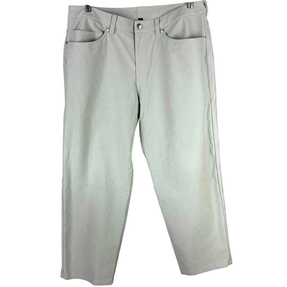 Lululemon ABC Relaxed-Fit Crop Pant Utilitech Raw Linen Men's Size 36 x 27 EUC